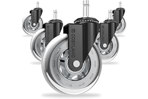 COSYLAND Office Chair Caster Wheels for Hardwood and Carpet Floors Heavy Duty Quiet Smooth Rollerblade Wheels