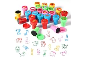 26Pcs Animal Ink Stamps Self-inkling Stamps for Loot & Prize Bag Fillers Party Bags Fillers