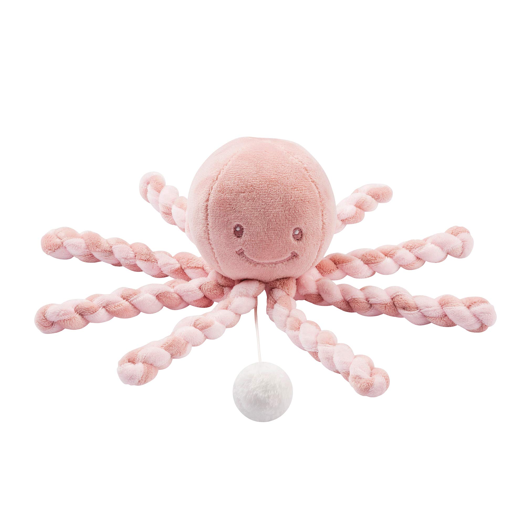 Nattou 877596 Musical Box Octopus Wiegelied "La-Le-Lu" for Newborns and Premature Babies 23 cm Lapidou Dusky Pink/Light Pink