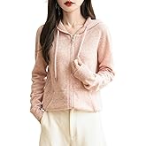 Chanyarn Women's 100% Merino Wool Zip Up Hoodies 2025 Fall Winter Warm Long Sleeve Knit Sweatshirt Cardigan with Pocket