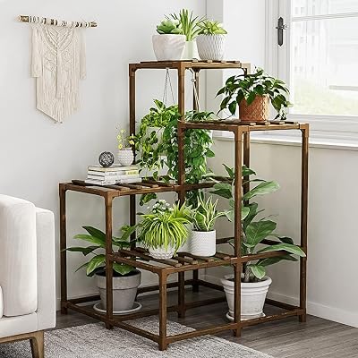 Bamworld 4-Tier Corner Plant Stand Indoor Outdoor Rack