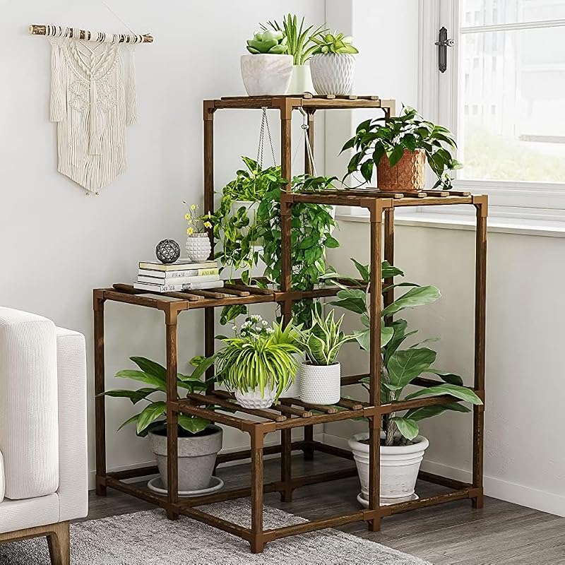 Bamworld 4-Tier Corner Plant Stand Indoor Outdoor Rack