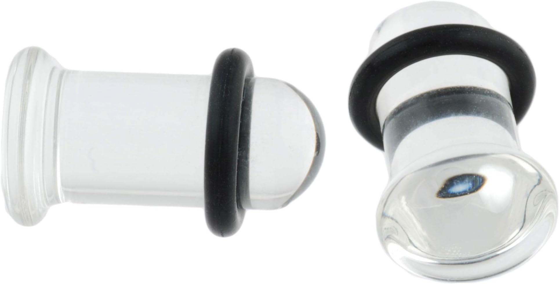 Glasswear StudiosPair of Clear Glass Single Flared Plugs