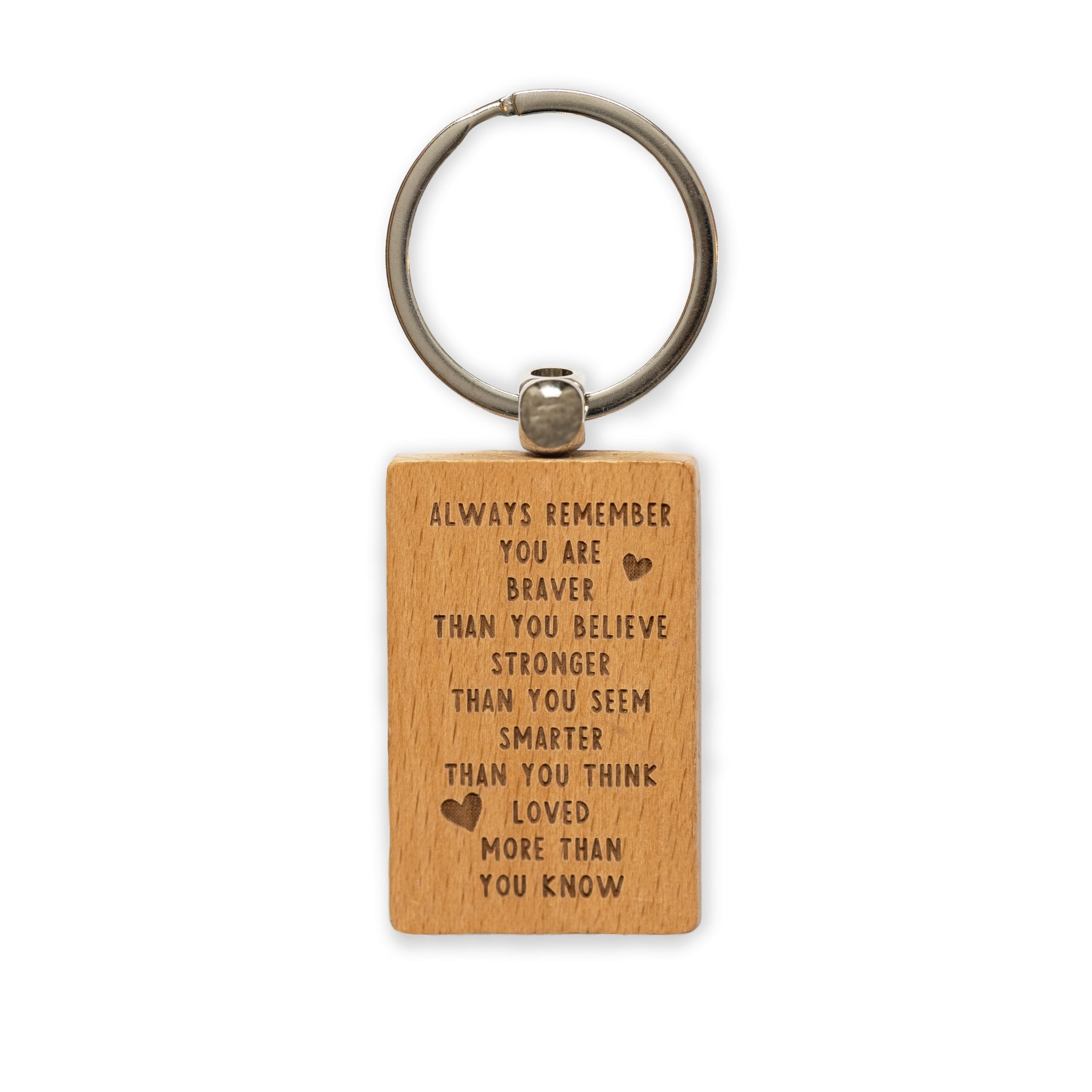 Manta Makes Always remember you are braver than you believe keyring | wooden engraved gift | inspirational gifts for women/Christmas keychain