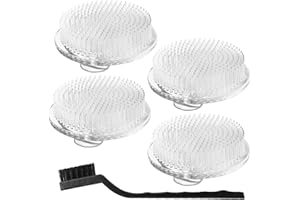 QWQKEFEUN Flower Frog,4 Exquisite Clear Plastic Three-Suction-Cup Flower Arrangement Holder＋Cleaning Brush，Used forflower Frogs for Arrangements vase 70mm / 2.76 Inch (White) (4PCS)