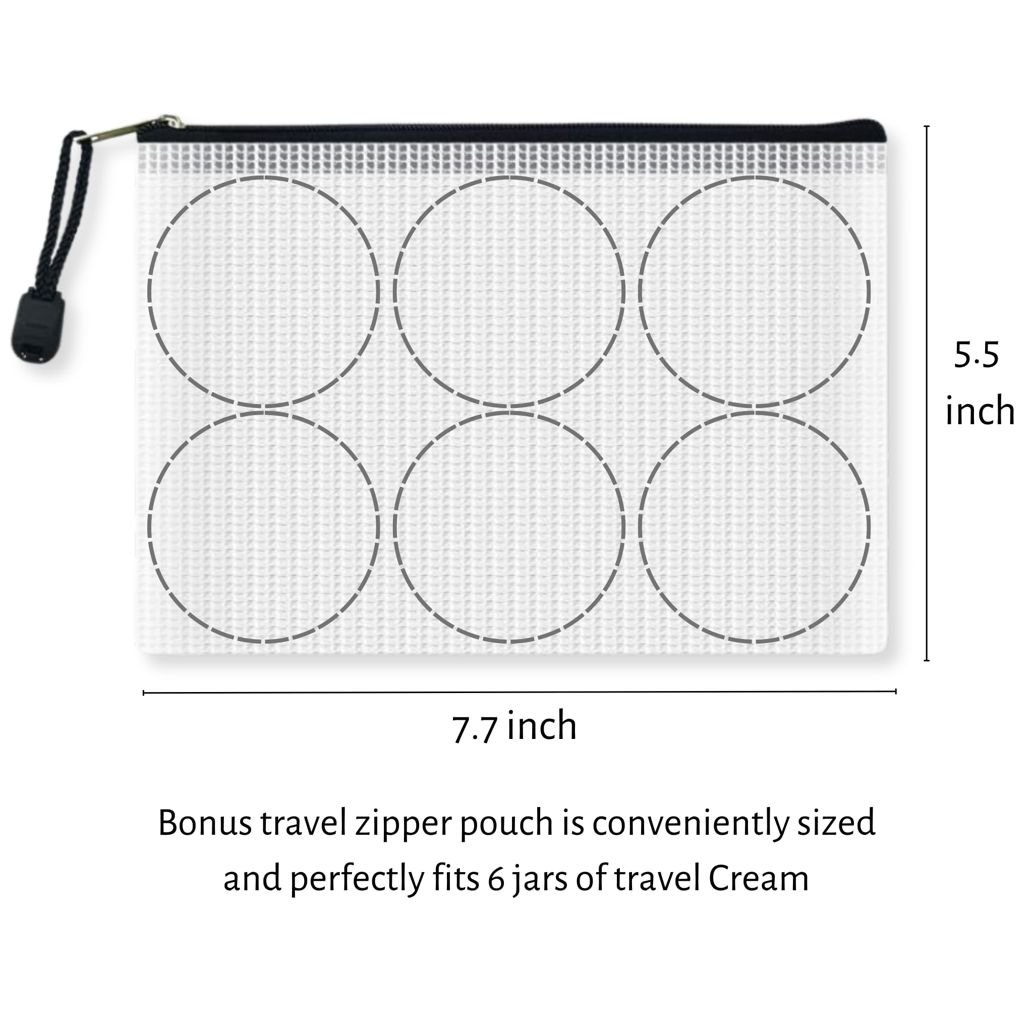 TINY SEED Travel Kit: 6-Pack Creme 1 oz Travel Size Tins. Cream Moisturizer for Face, Hands, and Body. Includes Complimentary Travel Zipper Pouch