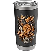 Vintage Flowers Floral Pressed Flower Stainless Steel Insulated Tumbler
