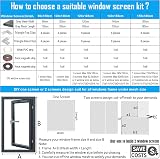 AMLOOPH Magnetic Window Screen 120x130cm Fiberglass Gray Mesh White PVC view 8