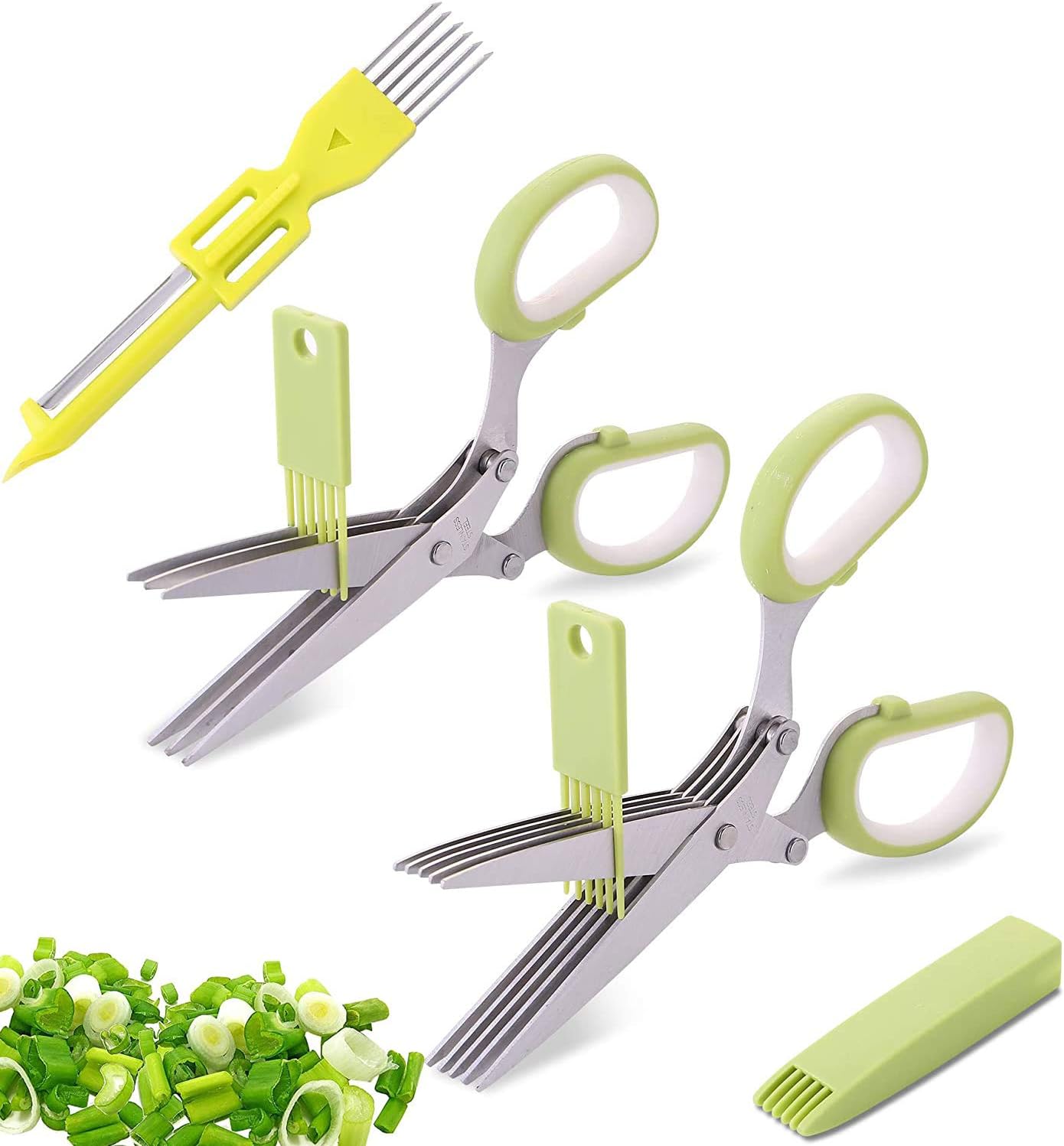 Herb Scissors, Stainless Steel Multilayer Blade Set, Multipurpose