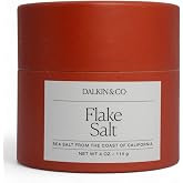 Dalkin &amp; Co. Flake Salt, Sea Salt for Cooking and Baking, Natural Artisan Seasoning, Eco Friendly Hand Harvested Finishing Salt, Perfect for Cocktails, Gourmet Dishes, Chef&rsquo;s Kitchen Pantry, 4 Oz