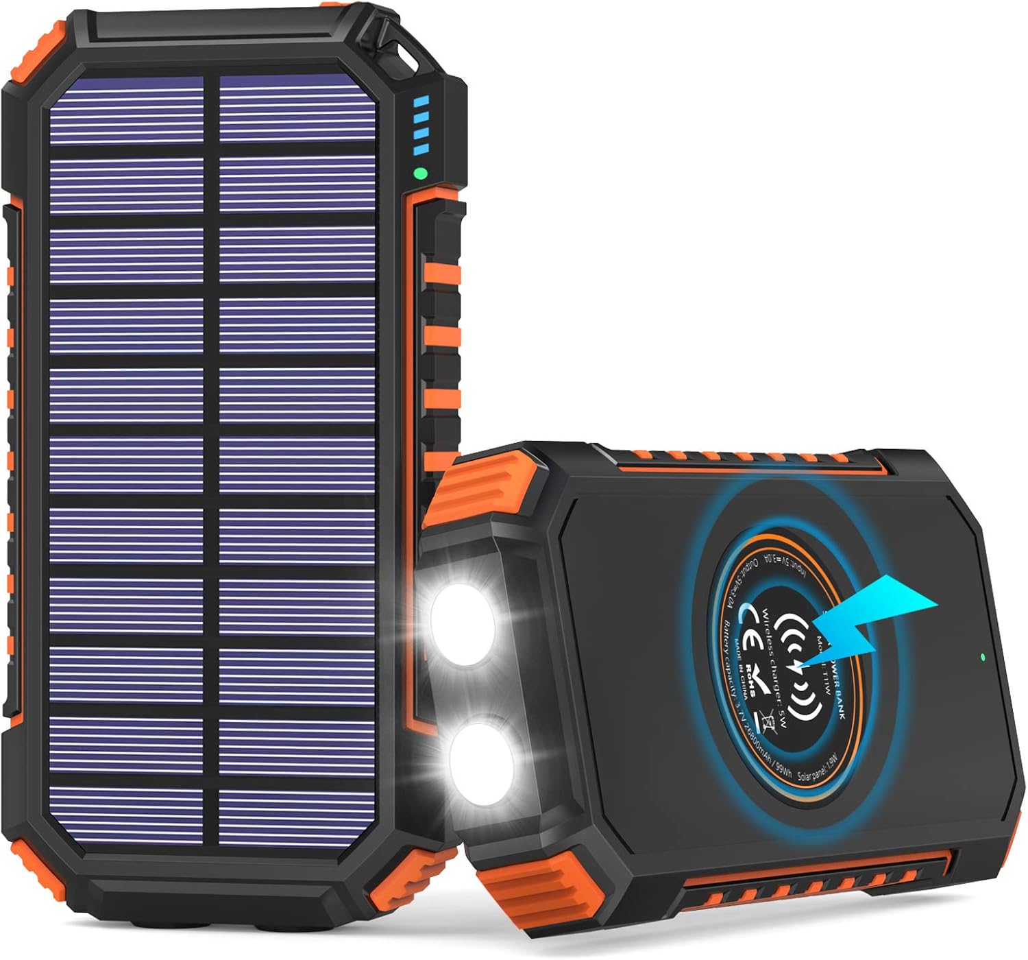 Hiluckey Chargeur Solaire 26800mah avec 4 Sorties Chargeur Portable