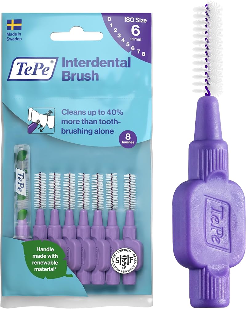 TePe Original Interdental Brushes, 9 ISO sizes 0-8, for implants & gaps