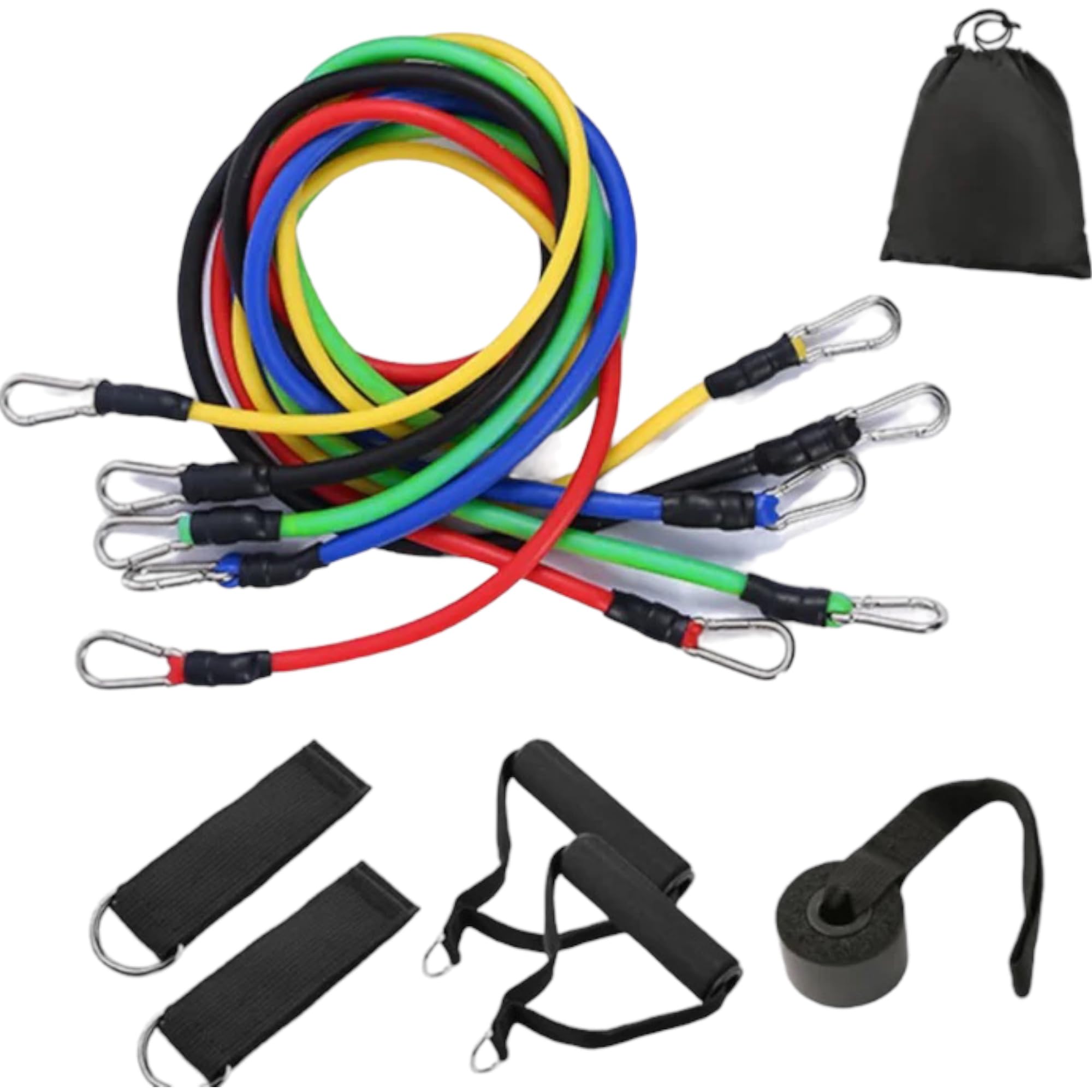 XOLY Resistance Bands Set - 11 PCS, Exercise Bands with Door Anchor, Handles, Carry Bag, Legs Ankle Straps for Resistance Training, Physical Therapy, Home Workouts for Men and Women