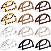 24 Pack D Shape Purse Handles, 6 Colored Handbag Handles Replacement for Handmade Crochet Bag Summer Beach Straw Bag DIY Supplies