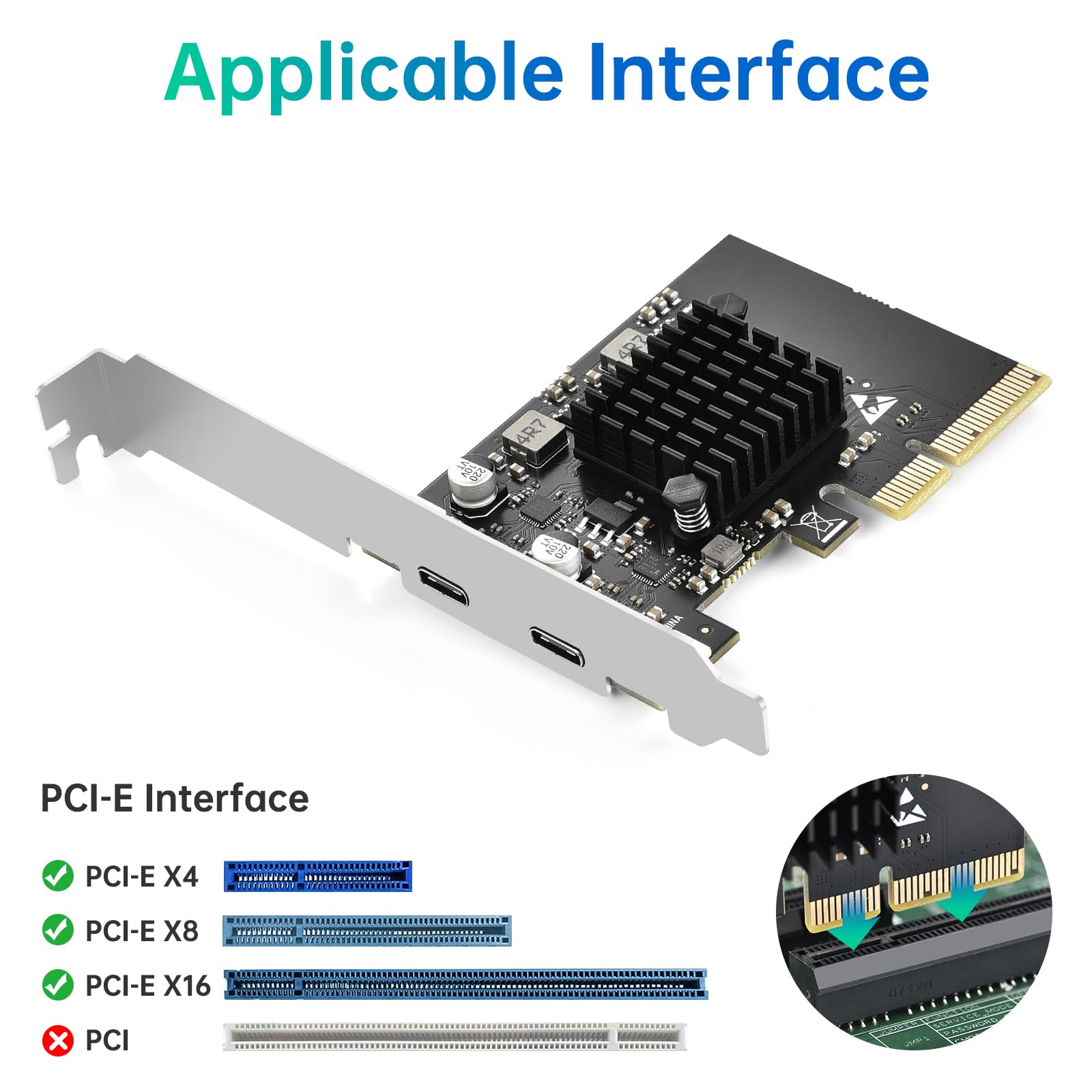 Close-Up Of Eluteng Pcie Card Heatsink And Usb-C Ports
