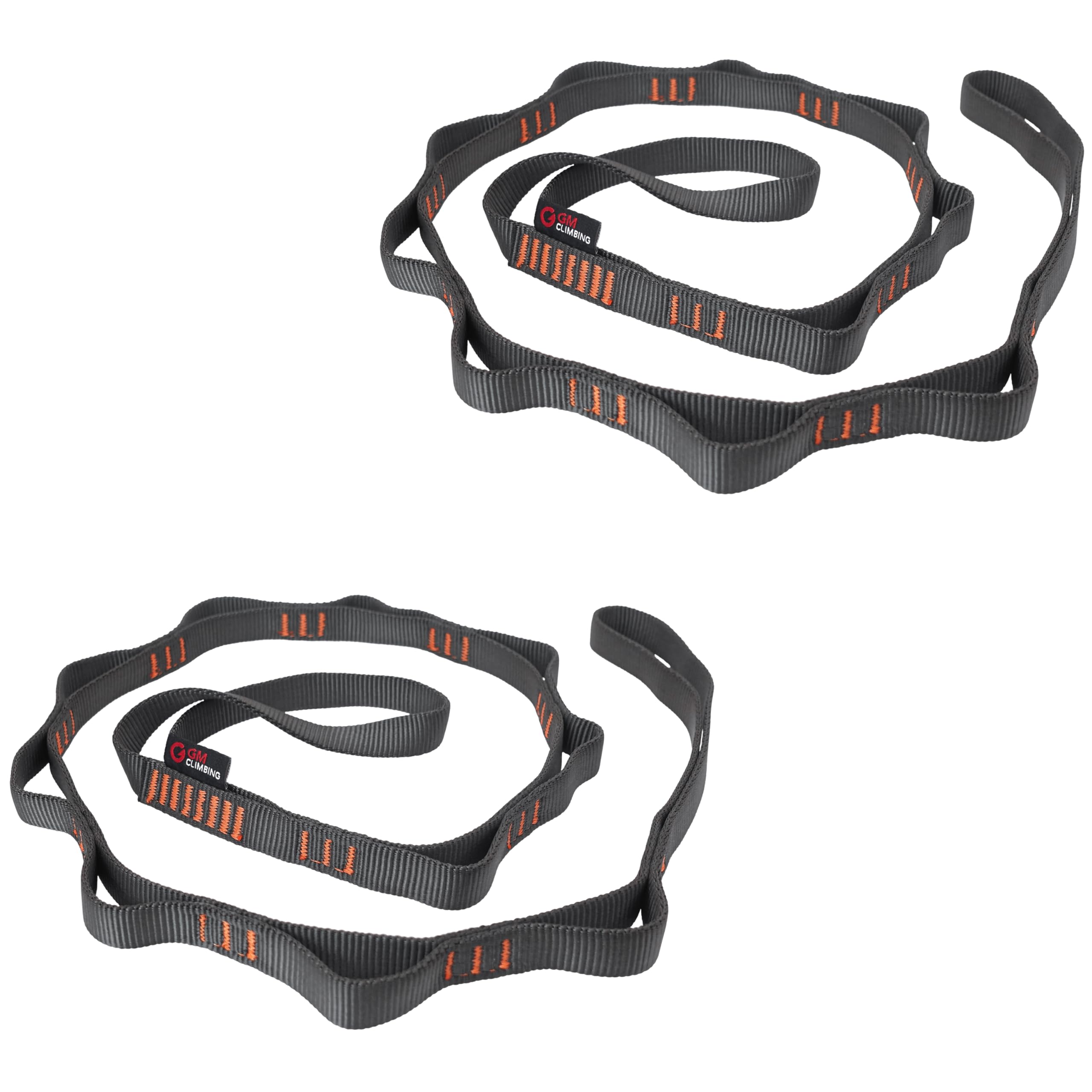 Photo 1 of GM CLIMBING Gray 16mm Nylon Daisy Chain Sling 22kN 120cm / 48in CE UIAA Certified for Leading Aid Climb Ascender Rigging Hammock Suspension Pack of 2