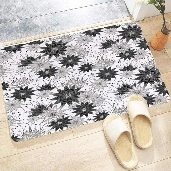 Badematte, rutschfest Waschbar Badezimmerteppich 60X100 cm, Grau
