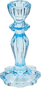 Talking Tables Sky Blue Glass Candlestick Holder 16cm Centerpiece view 2