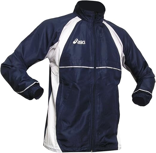 Asics Men's Giaccone Windbreaker Track Top Jacket Navy Size S M L XL XX