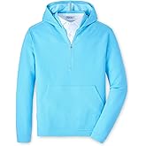 PETER MILLAR Men's Grid Performance Half-Zip Hoodie, Maya Blue, Large