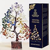 Reikved 7 Chakra Tree of Life, Crystals and Healing Stones, Birthday Gifts for Women - Crystal Tree for Positive Energy, Home Office Decor, Cool for Women Under 30, Secret Santa Gift