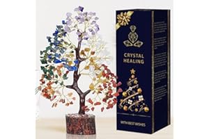 Reikved 7 Chakra Tree of Life, Crystals and Healing Stones, Birthday Gifts for Women - Crystal Tree for Positive Energy, Home Office Decor, Cool for Women Under 30, Secret Santa Gift