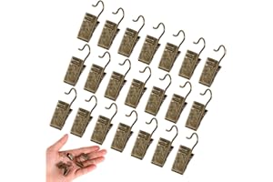 JANYUN 30 Pack Mini Bronze Curtain Clips Heavy-Duty Hook Clip Set for Photos Home Decoration Art Craft Display