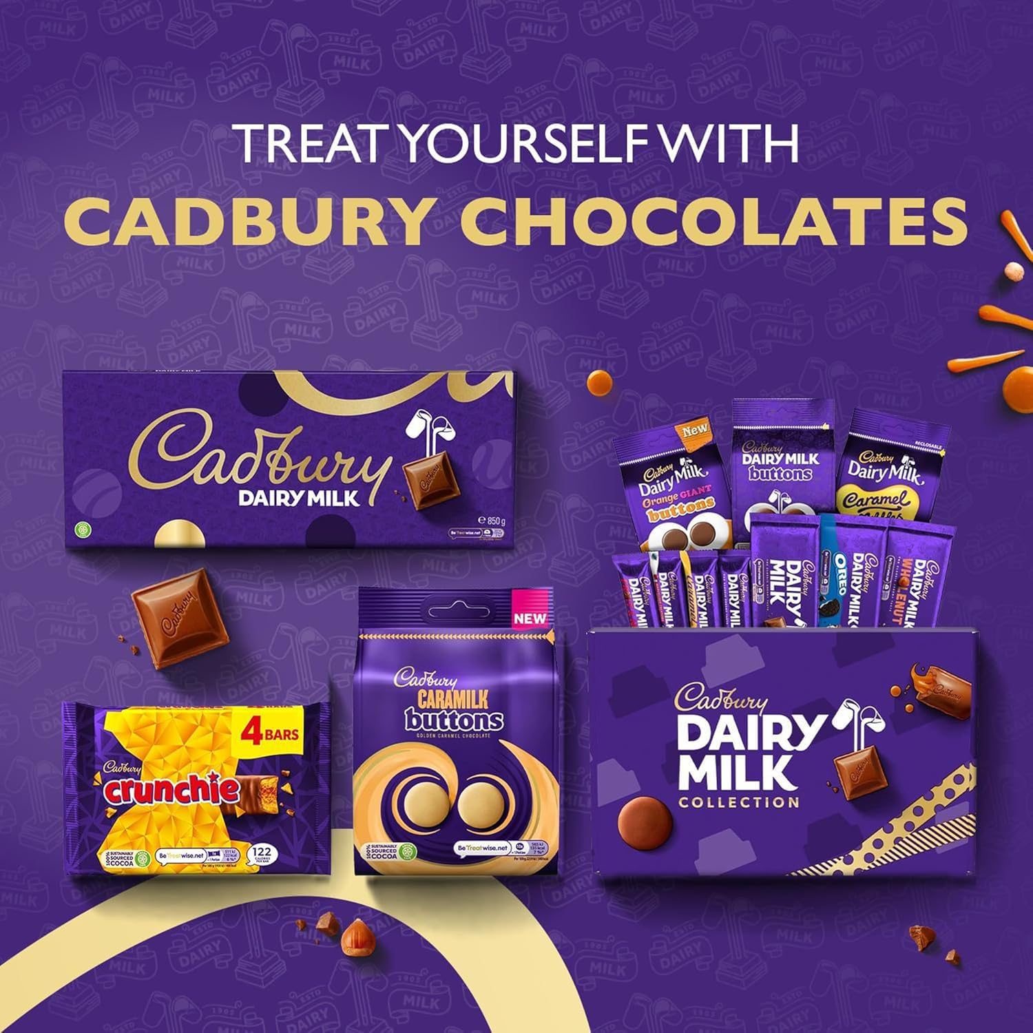 Cadbury Dairy Milk Big Night In Deluxe Hamper, Includes 10 Assorted Chocolate Bars and Bags, Treat Perfect for Christmas Gifting or Sharing, 836 g (Pack of 1)