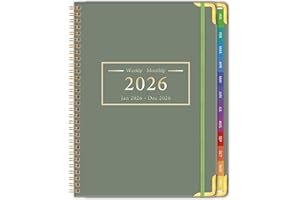 TREES Planner -2026, Hardcover Weekly & Monthly Calendar Planner, January 2026 - December 2026, 6" x 8", Daily Agenda Book with Colorful Tabs, College Organizer Notebook, School & Work Supplies for Student Teacher Classroom