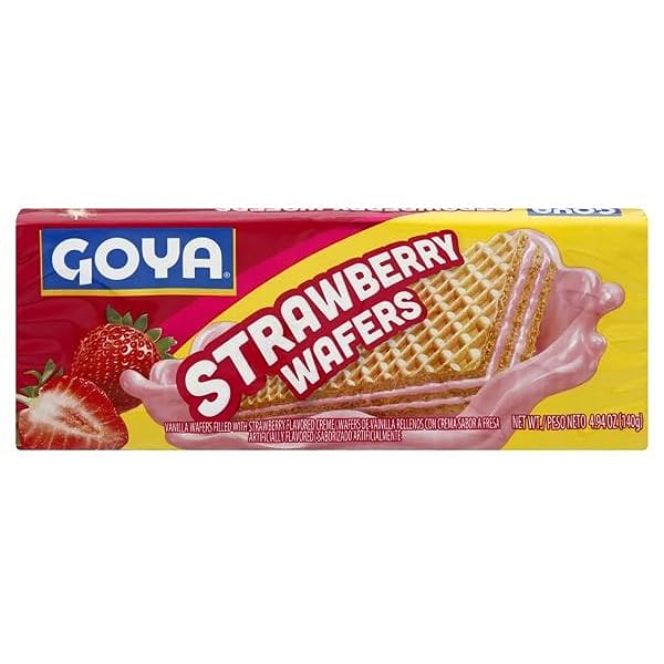 STRAWBERRY WAFER COOKIES BY GOYA, LIGHT AND CRISP...