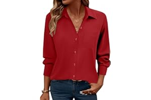 Zeagoo Womens Button Down Shirt Long Sleeve Blouse Business Work Tops Dressy Casual Floral Printed Outfits with Pocket