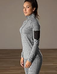 icyzone Women's Workout Yoga Track Jacket 1/2 Zip