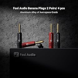 Fosi Audio Banana Plugs for Speaker Wire, 2 Pairs/4