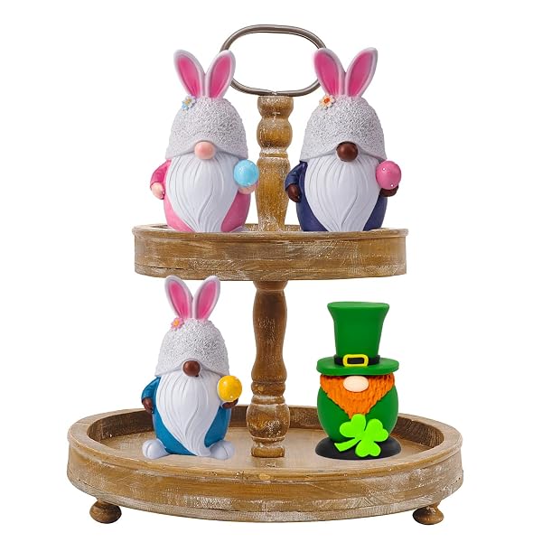 ANLEMIN EASTER GNOMES DECORATIONS BUNNY ELF FIGURINES FOR SPRING HOME TABLE DECOR -3PCS