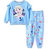 Disney Frozen Toddler Girl Outfits Long Sleeve Shirt and Pocket Pant Clothing Sets Fall Casual Pullover Dailywear