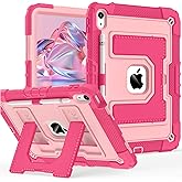 Scnioy Case for iPad (A16) 11th Generation 11 Inch 2025, iPad 10th Generation Case 10.9 Inch 2022, Heavy Duty i Pad Cover 10th Gen with Large Kickstand Pen Holder Shoulder Strap, Pink Rose