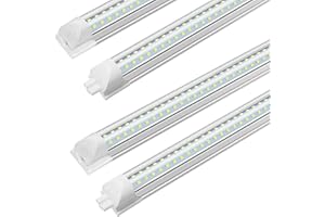 SHOPLED 4FT LED Shop Light, 40W 5500LM 5000K Daylight White, V-Shape Linkable T8 LED Tube Lights 4FT, 4 Foot Shop Lights for/Workshop/Warehouse/Basement, ETL Listed, 4-Pack