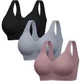 HBselect Jelly Bras for Women Plus Size Pullover Wireless Full Coverage Bra | No Underwire, Push Up, Lift, Minimizer Bras, Wide Straps, Seamless T-shirt Everyday Bralette, For Older Women, Large Breast