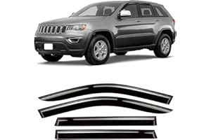 ZZDSNJ Tape-On Window Visors 4-Piece for 2011-2020 Grand Cherokee Sun Rain Guard Shield Shade Smoke 94252