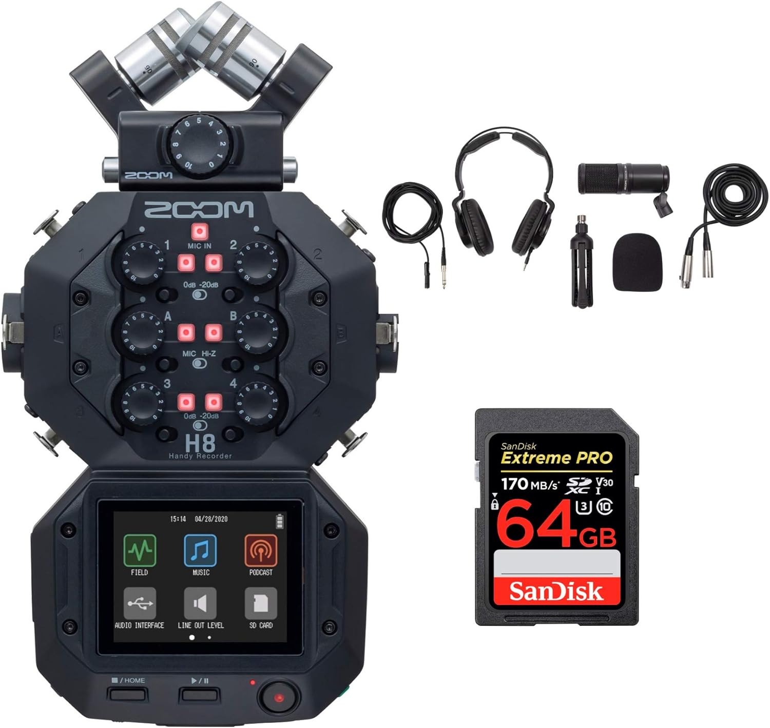 Zoom H8 8Input / 12Track Portable Handy Recorder with ZDM