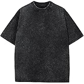 Men's Oversized Cotton T-Shirts Loose Fit Vintage Washed Tee Unisex Short Sleeve Casual Shirts Tops