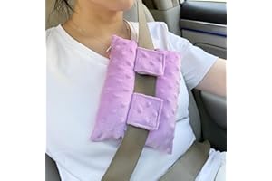 HEAL N HOPE Post Surgery Seat Belt Little Pillow for After Open Heart Surgery Triple Bypass Pacemaker Protector Transplant Recovery Gift Seatbelts Cushion Minky Dot Lavender