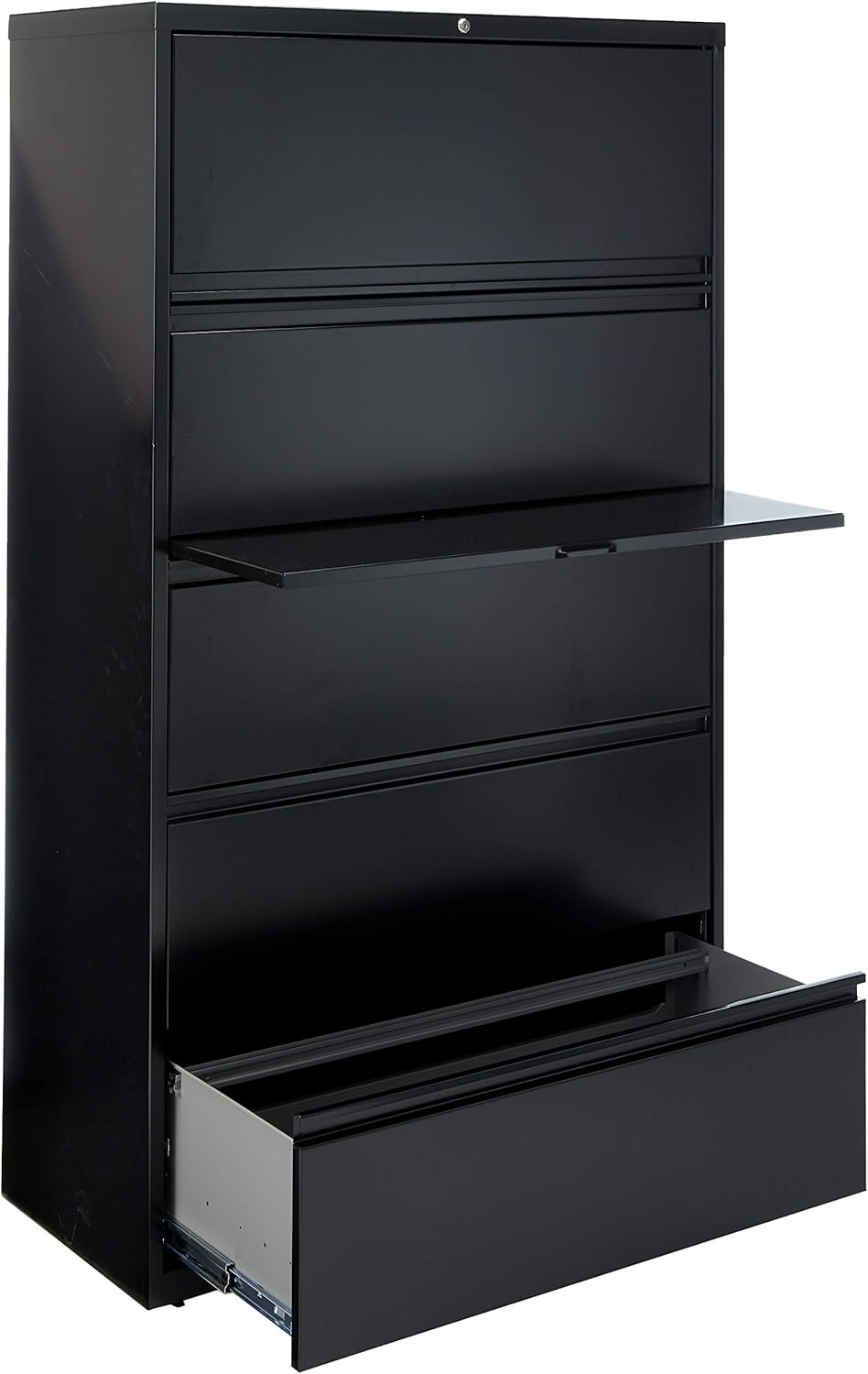 Lorell 5-Drawer Lateral File, 42 by 18-5/8 by 67-11/16-Inch, Black: Home & Kitchen