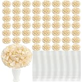 Nagobi 104 PCS Champagne Hydrangea Artificial Flowers Silk Floral Heads with Stems Full Hydrangea Flowers for Wedding Centerpieces Bouquets DIY Floral Decorations for Home Indoor