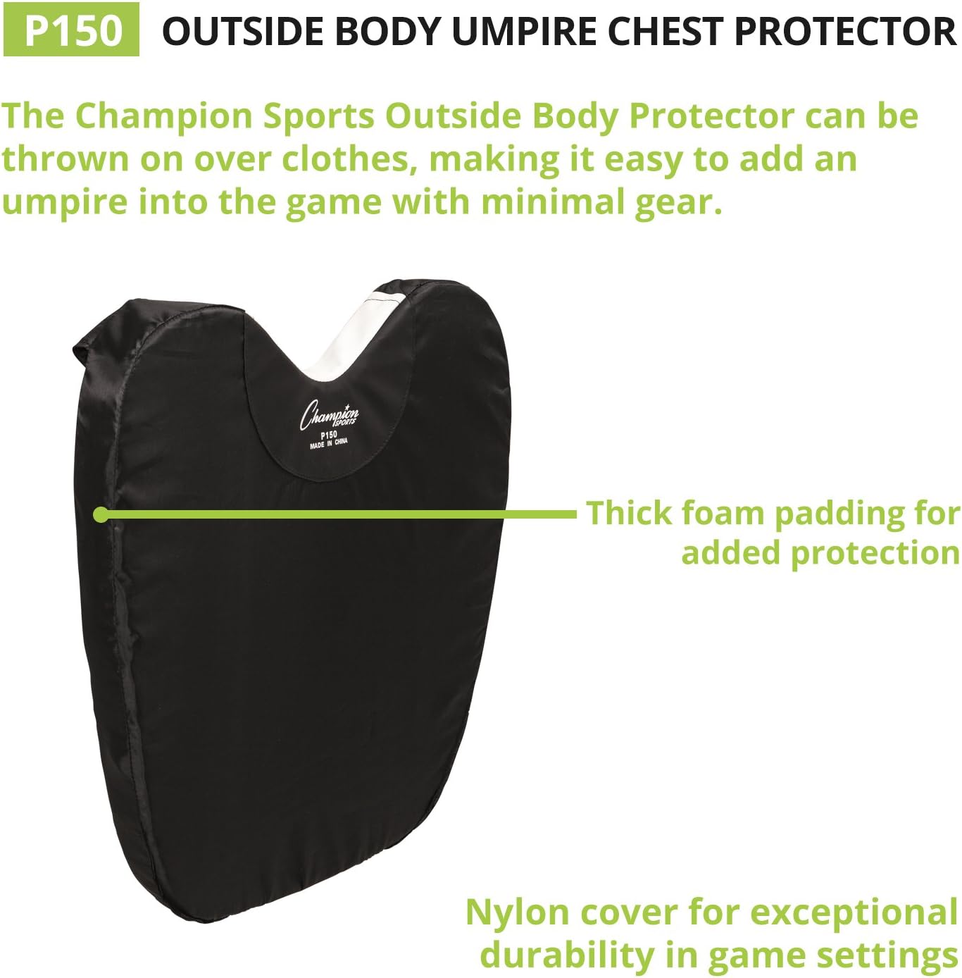 Champion Sports Umbire Exterior Body Chest Protector Pad, Black : Umpires Baseball Chest Protectors : Sports & Outdoors