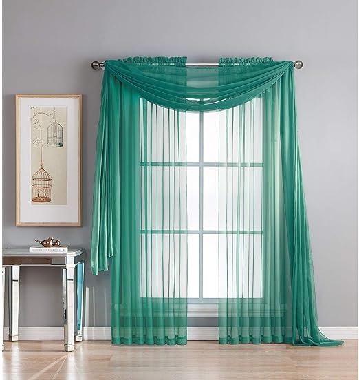 Amazon Com Nk Linen Collections Window Sheer Curtains Scarf