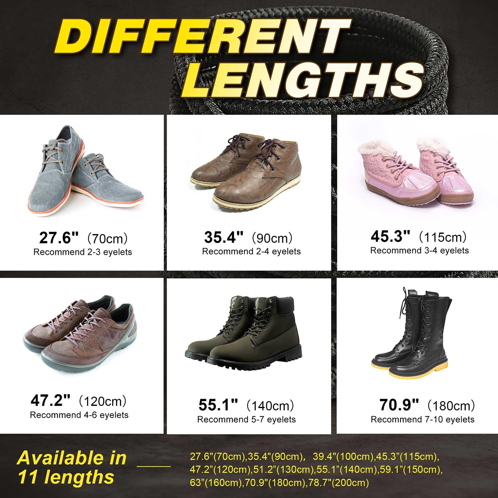 VSUDO 2 Pairs Round Boot Laces, 5/32