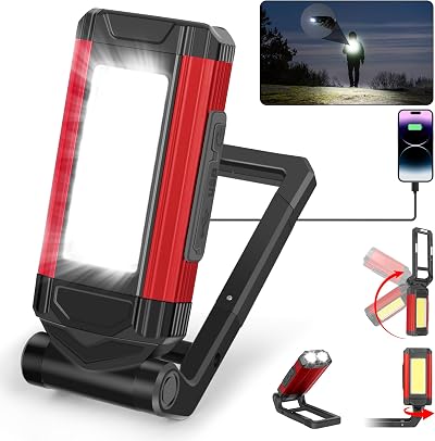Daphomeu LED Flashlight 2 Pack Magnetic Rotatable Base 1000 Lumens USB-C