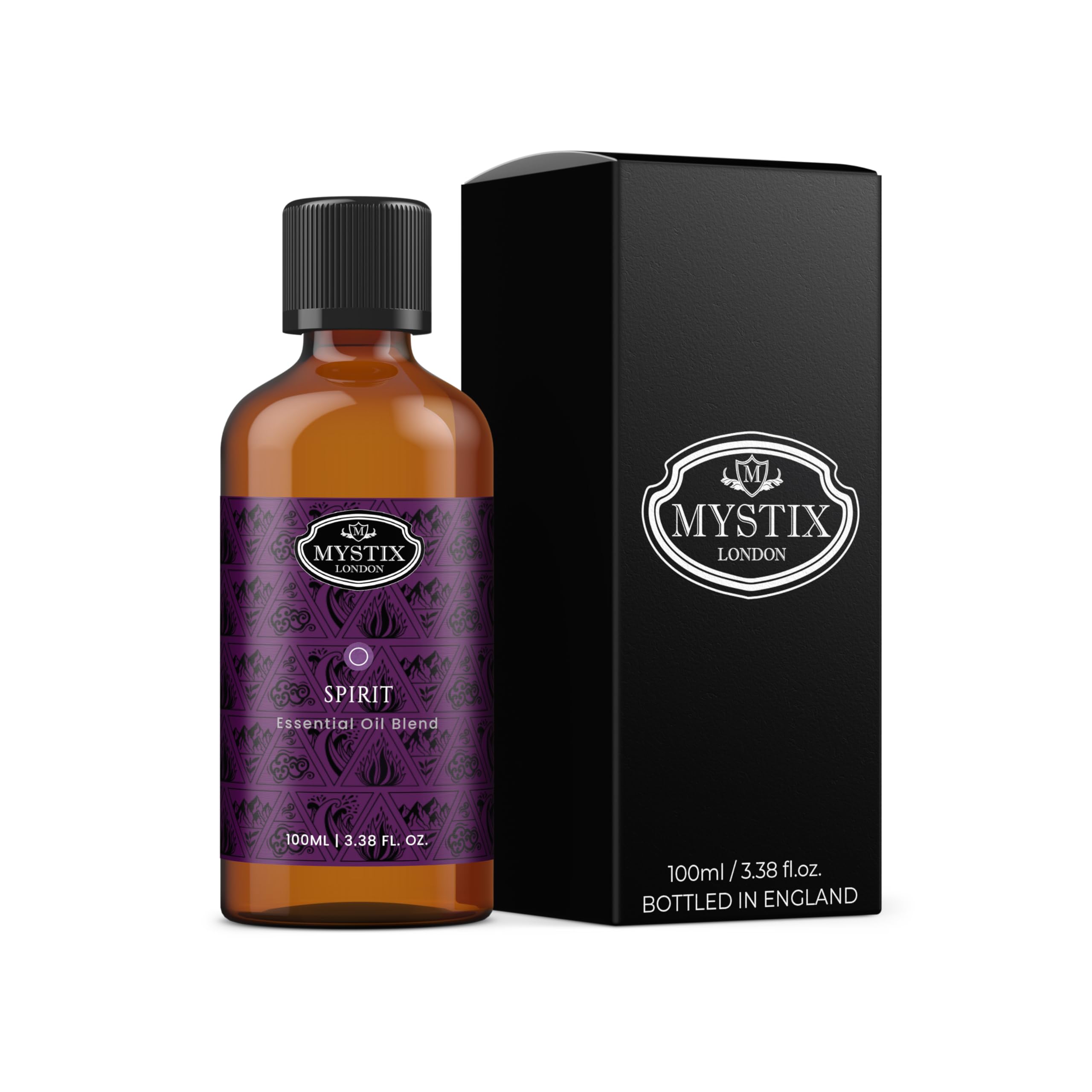 Mystix London | The Spirit Element Essential Oil Blend 10 0ml | Cypress | Geranium | Lavender | Lemon | Mandarin | Neroli | Orange | Tangerine | Ylang Ylang | Aromatherapy Oil | Vegan, GMO Free
