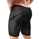 MIZOK Men's Tight Yoga Mesh Training Bodybuilding Gym Workout Shorts Jammer Swimsuit